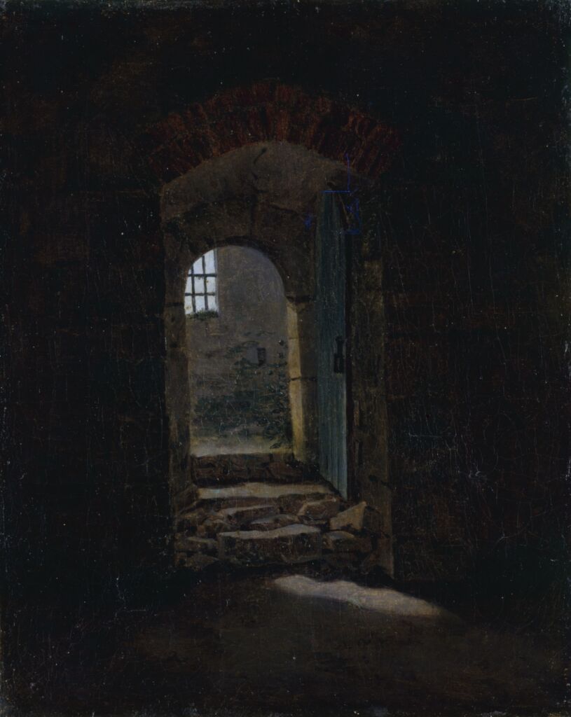 Gemälde von Caspar David Friedrich mit dem Titel: »Toreingang in Meißen«, geschaffen 1827