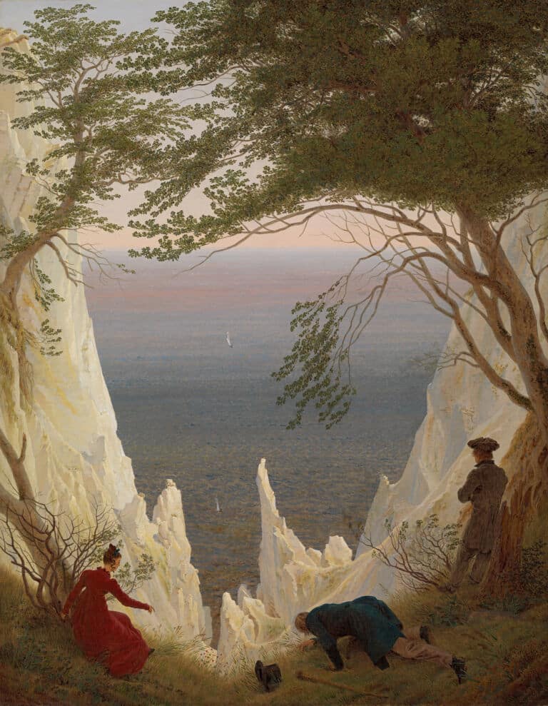 Gemälde von Caspar David Friedrich mit dem Titel: »Kreidefelsen auf Rügen«, geschaffen 1818